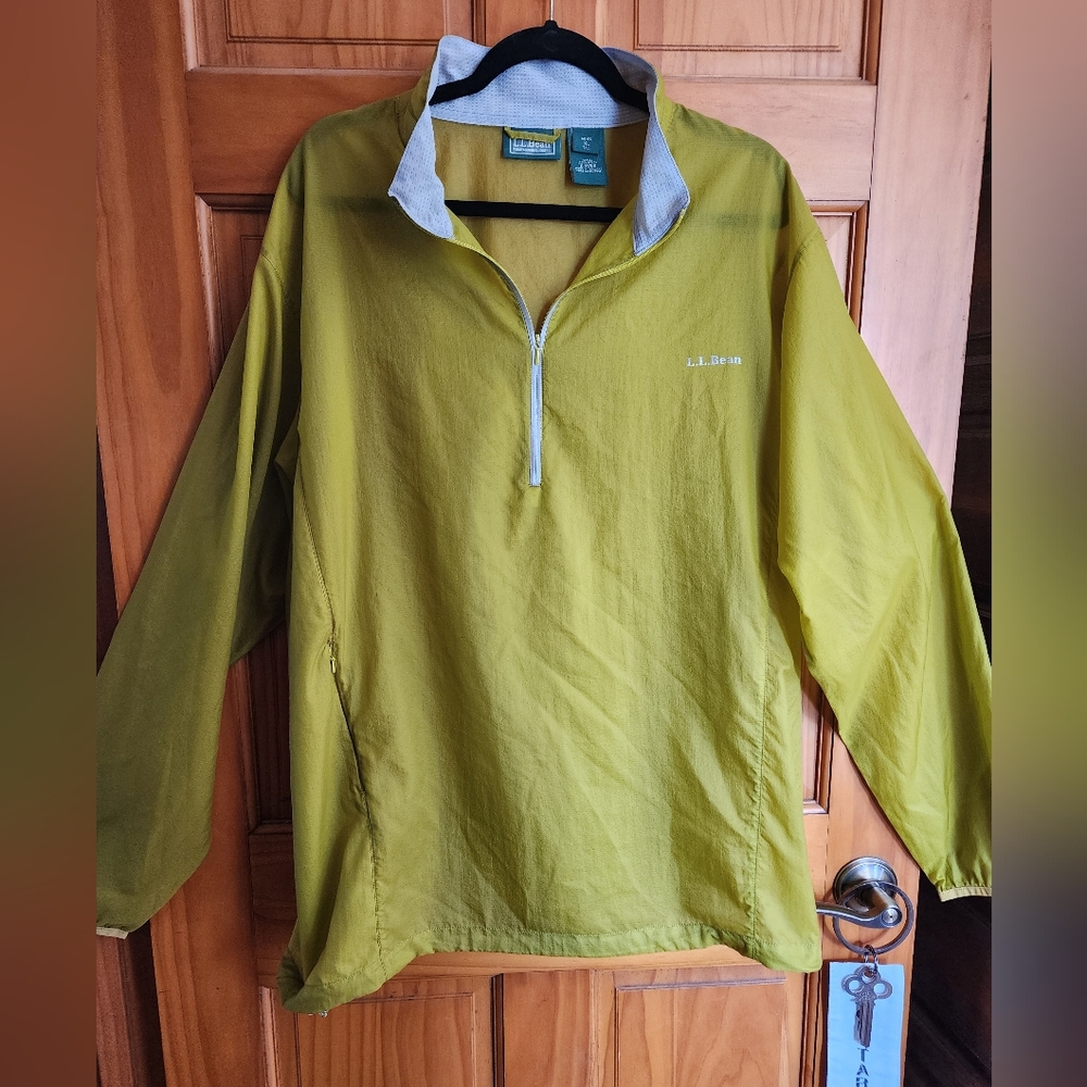 LL Bean Bight Green Windbreaker Mens XL Tall
